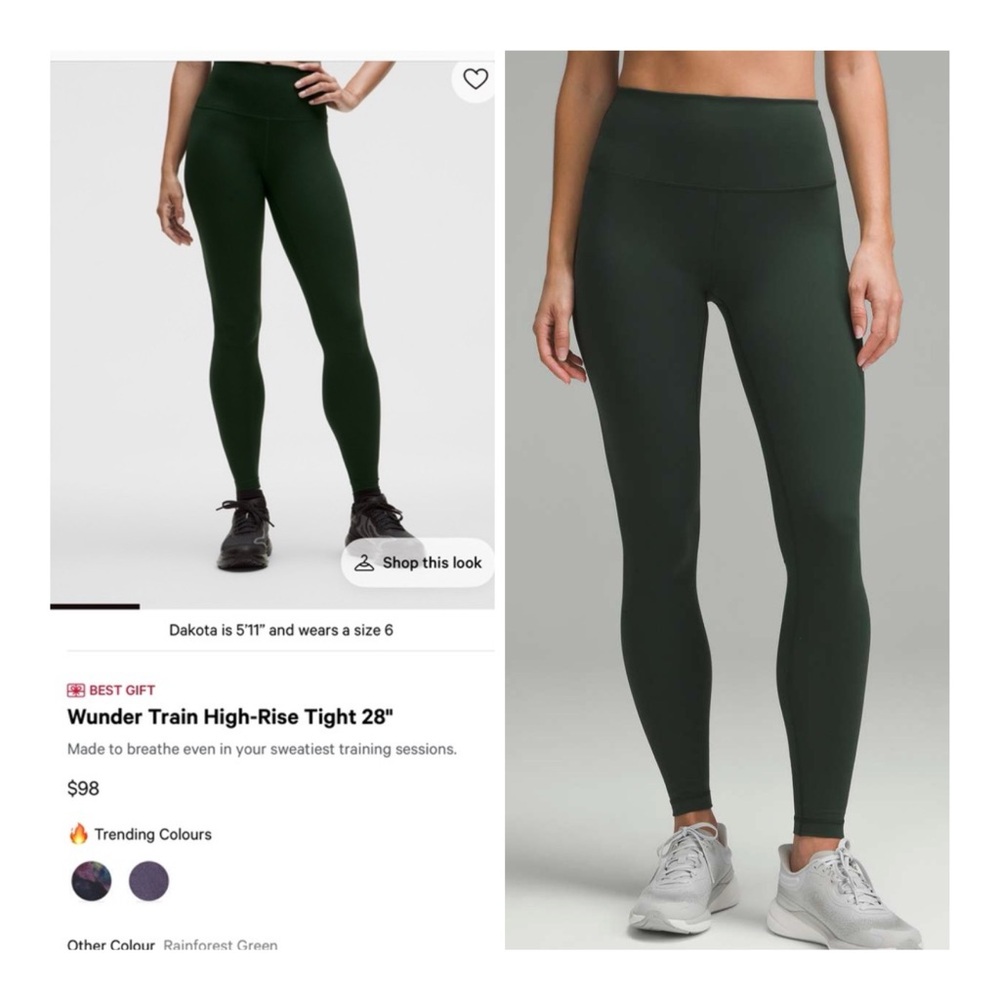 💚NEW💚LULULEMON FOREST GREEN HIGH WAIST LEGGINGS SIZE 2 - Picture 11 of 11